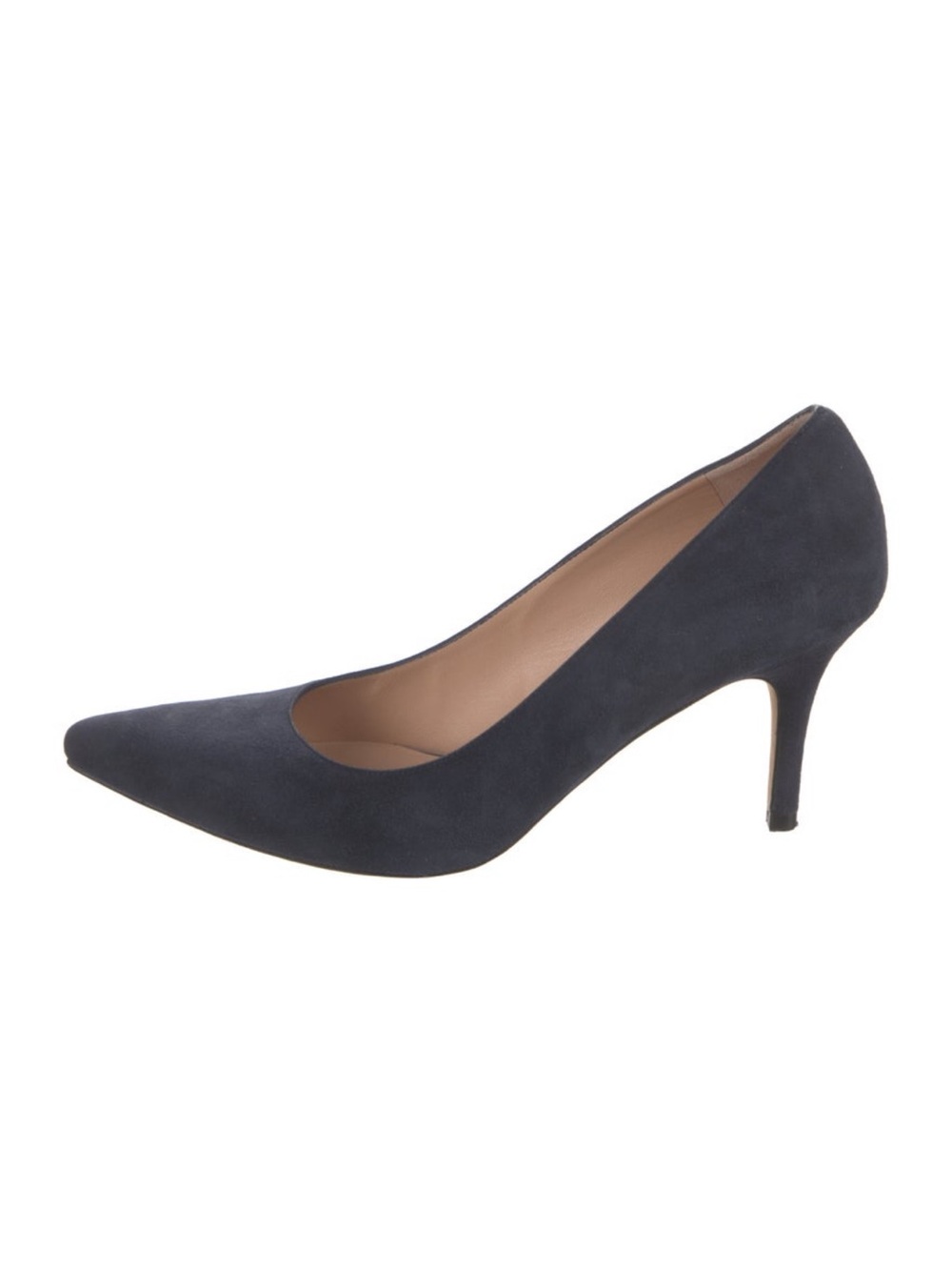 Stuart Weitzman Navy Suede Pointed Toe Pump size 7.5 - Picture 2 of 5